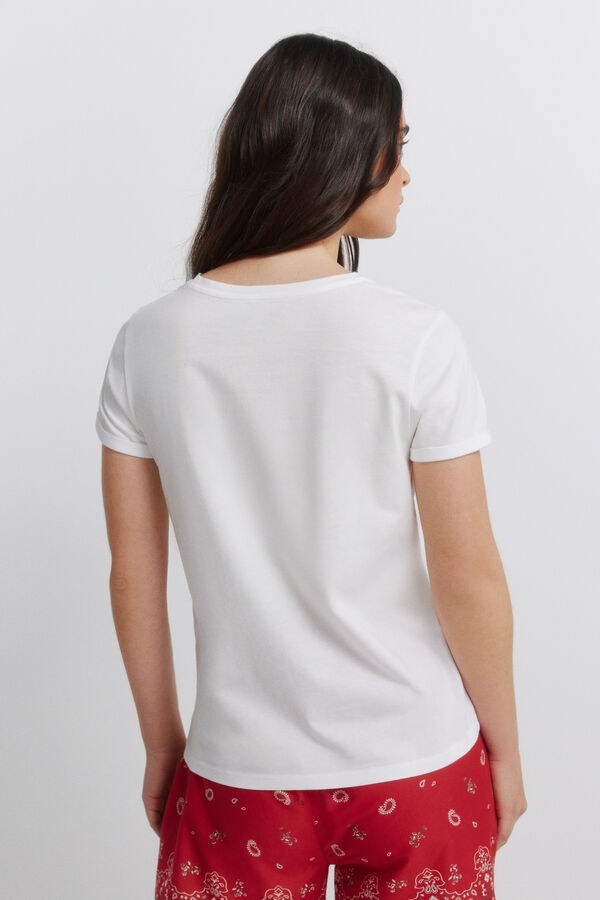 Springfield Majica kratkih rukava od pamuka "cowgirl" Bež