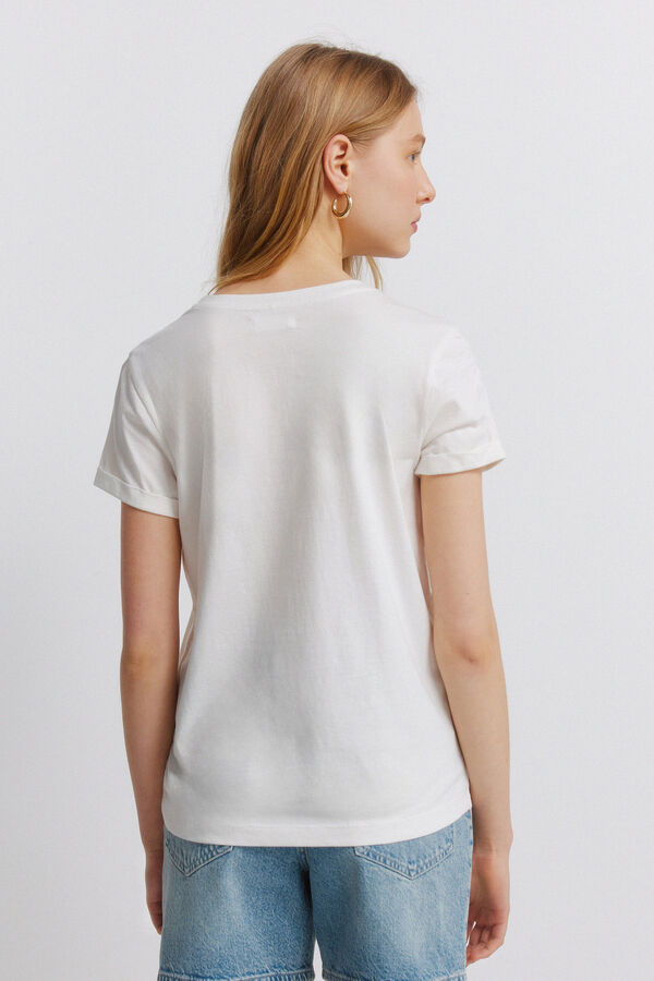 Springfield Camiseta manga corta dibujo marfil