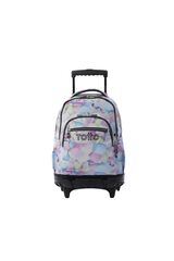 Totto Mochila Renglones Glitter blanco
