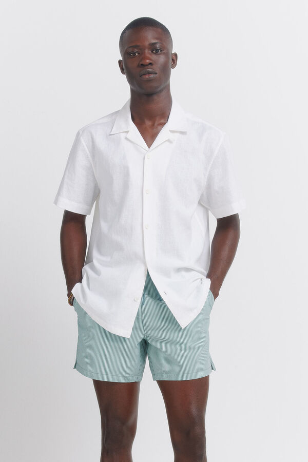 Springfield Kupaći kostim od seersucker tkanine na pruge Plava