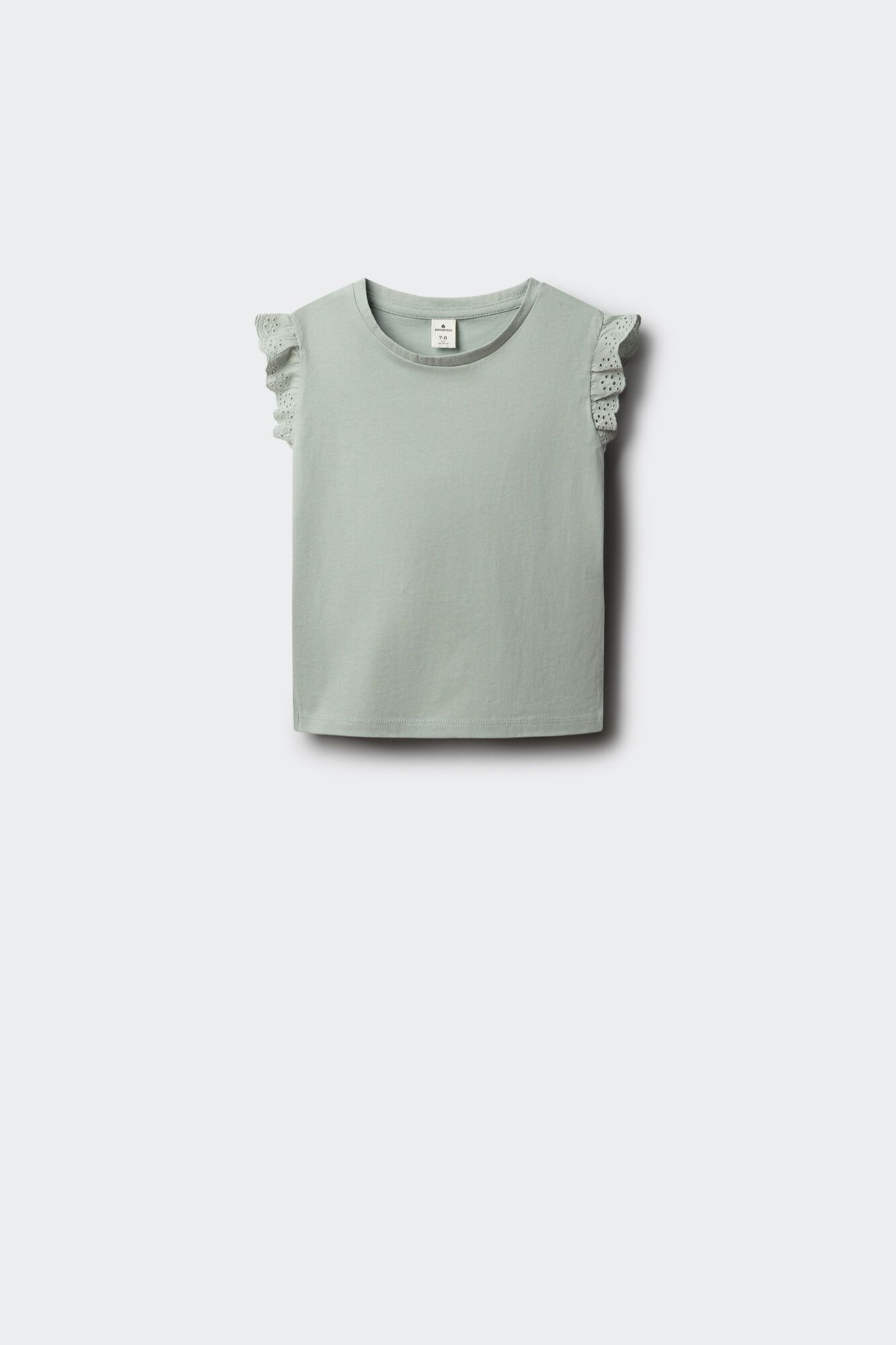 Springfield Kids Majica kratkih rukava sa volanom i vezom za devojčice