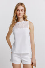 Springfield Majica sa bretelama i vezom Bela