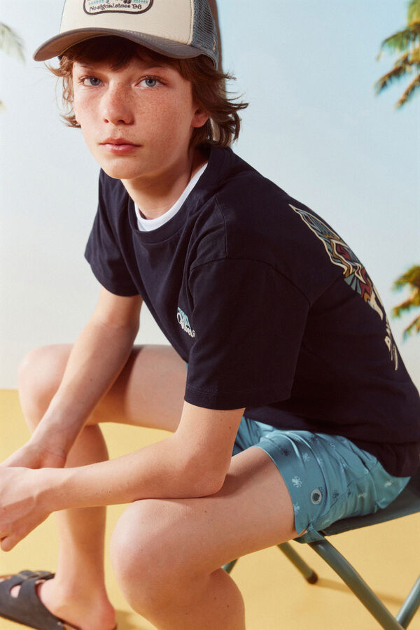 Springfield Kids Dečiji kupaći kostim sa hobotnicama Plava