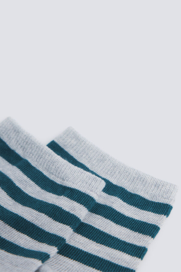 Springfield Kratke prugaste čarape crne boje Zelena