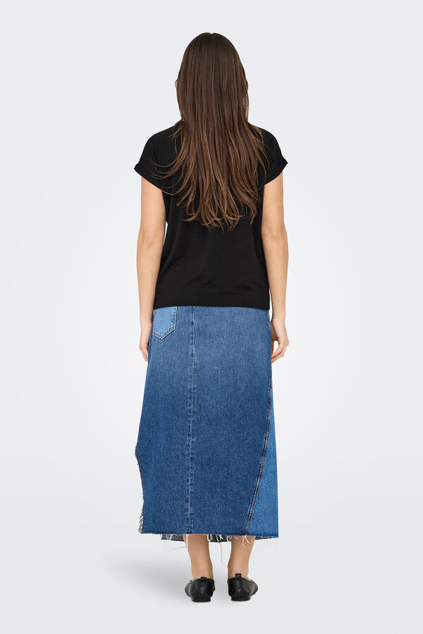 Only Camiseta regular fit glitter negro