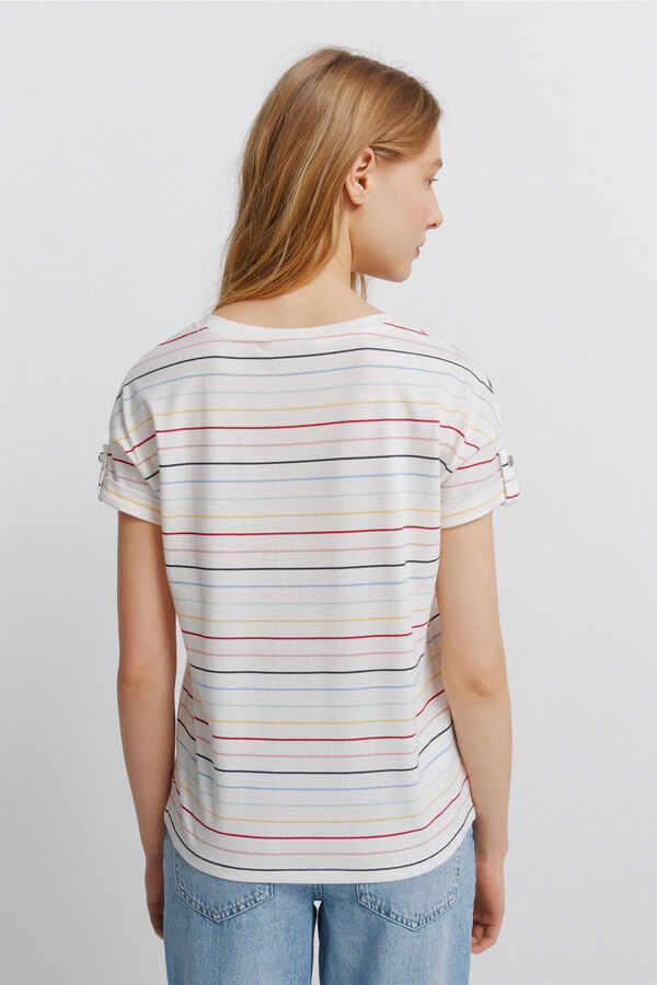 Springfield Majica kratkih rukava na pruge Bež