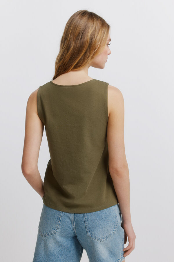 Springfield Majica sa bretelama i vezom Kaki