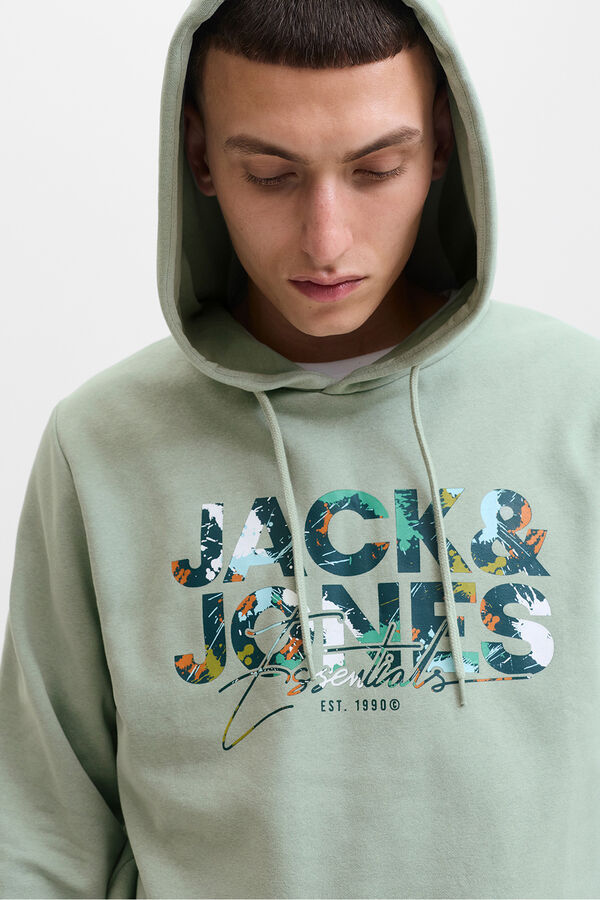 Jack & Jones Sudadera regular fit estampada verde