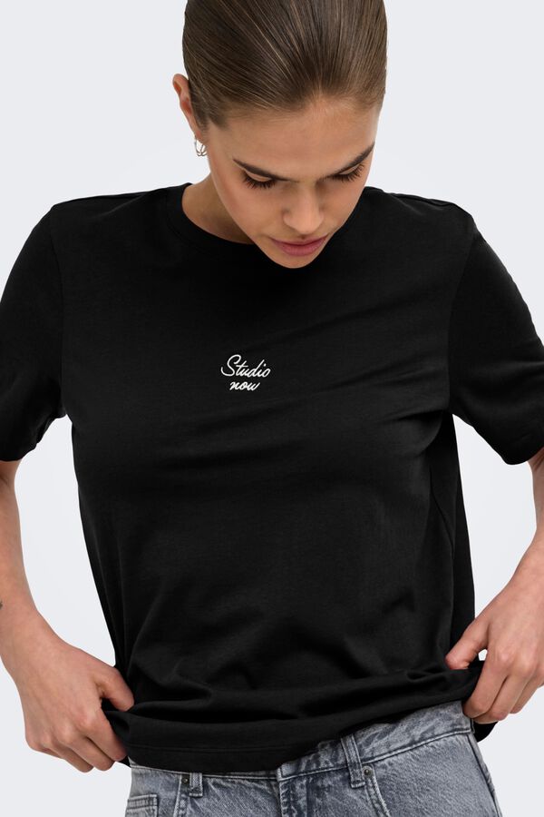 Only T-shirt de manga curta preto