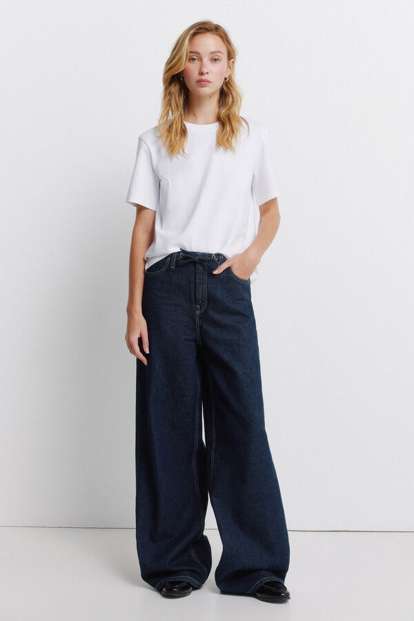 Springfield Osnovna pamučna majica Bela