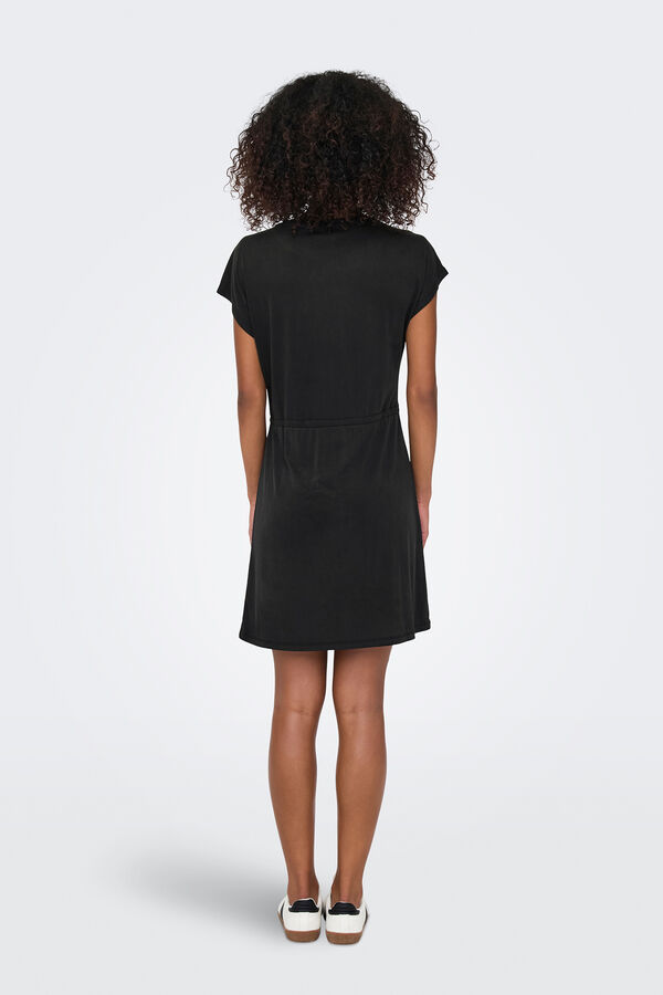 Only Vestido corto manga corta negro