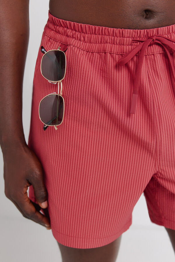 Springfield Kupaći kostim od seersucker tkanine na pruge Crvena