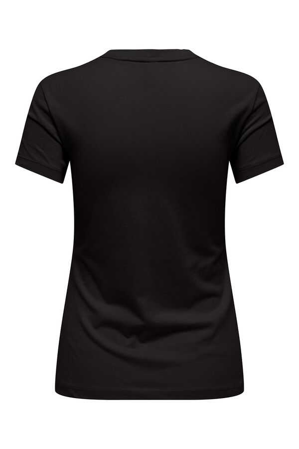 Only T-shirt estampada de manga curta preto
