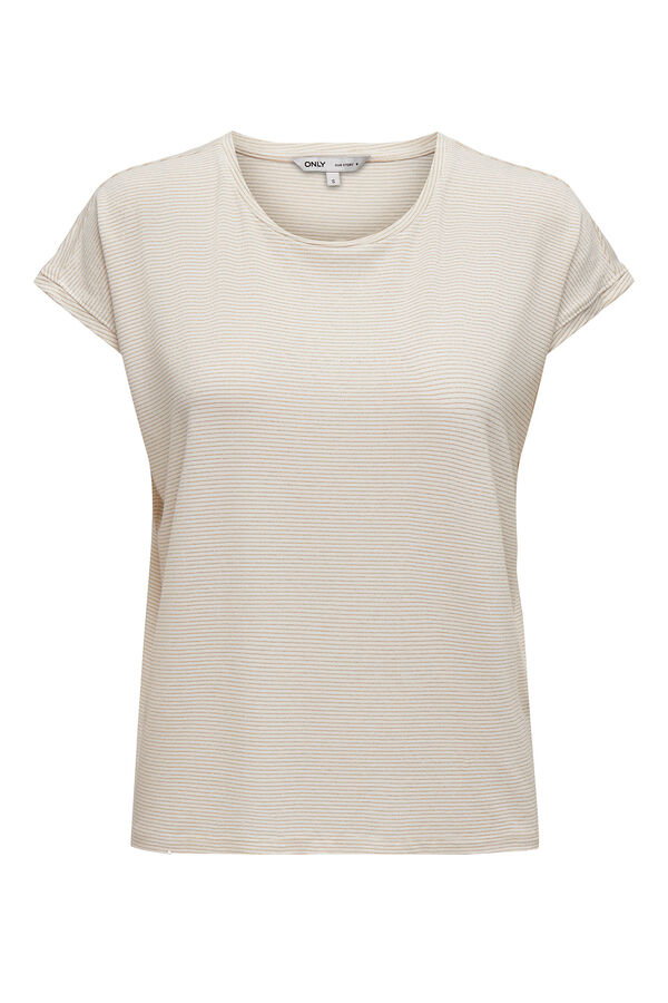 Only Camiseta regular fit glitter blanco