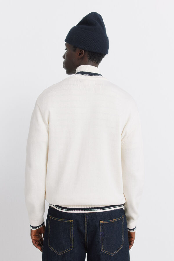 Springfield Osnovni džemper sa rajsfer&scaron;lusom Bež