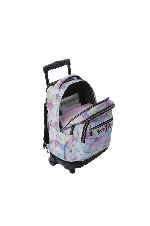 Totto Mochila Renglones Glitter blanco