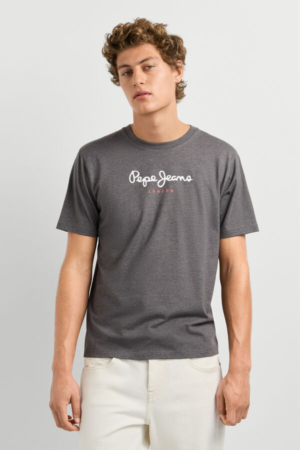 Pepe Jeans T-shirt de manga curta com logo cinzento