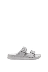 Only Sandalia plana glitter gris