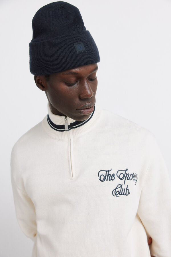 Springfield Osnovni džemper sa rajsfer&scaron;lusom Bež