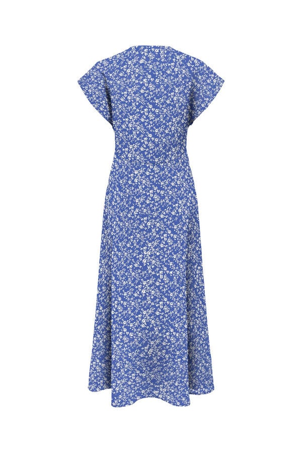 Springfield Langes Kleid mit V-Ausschnitt azulado