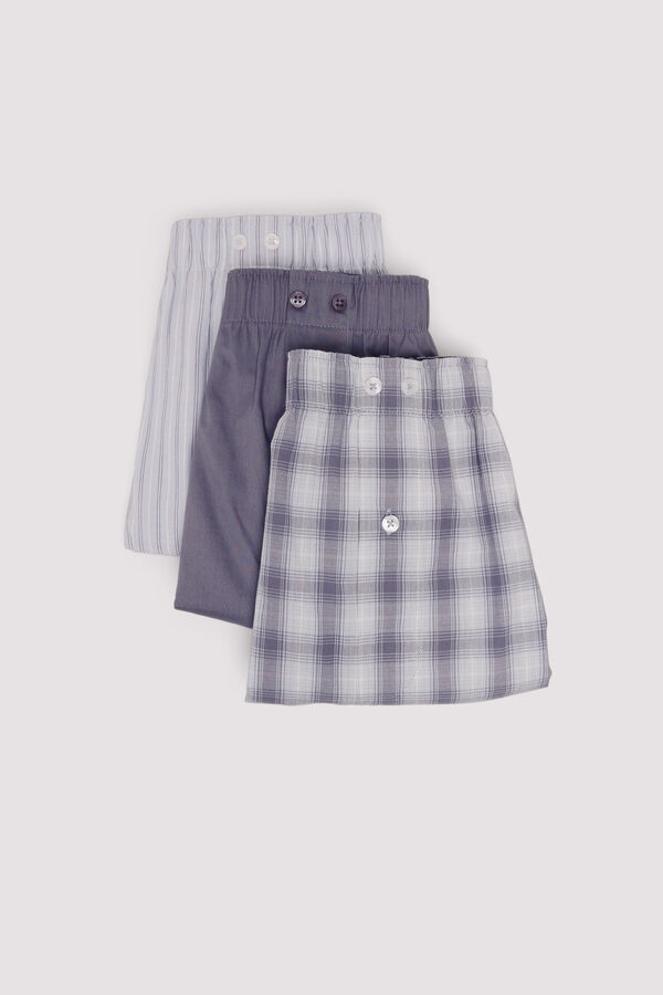 Springfield Pakovanje od 3 para mu&scaron;kih gaća od puplina sa printom Plava