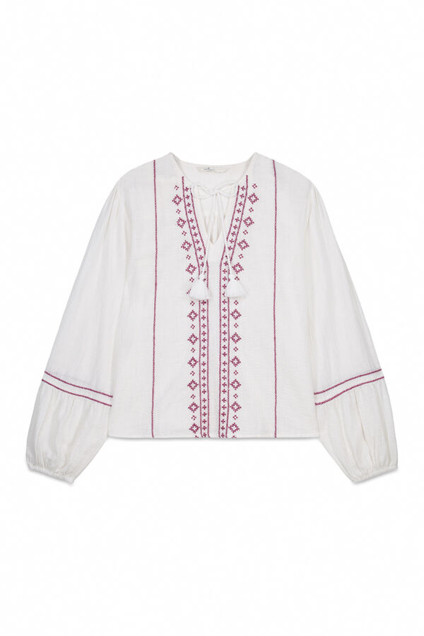 Springfield Bluza dugih rukava sa dezenom bordure Bež