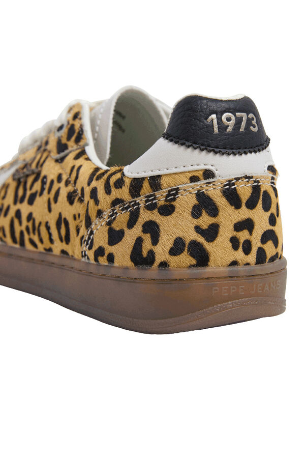 Pepe Jeans Chinelos de pele com estampa animal cru