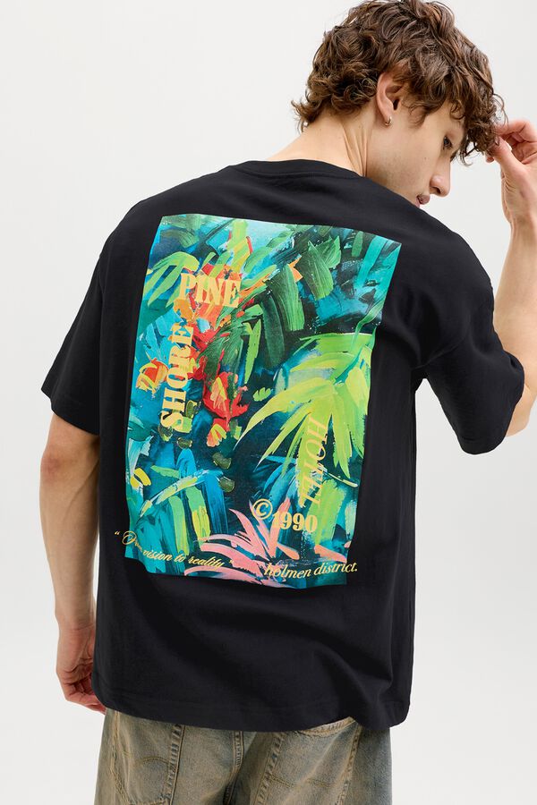 Jack & Jones Camiseta loose algod&oacute;n negro