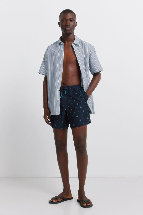 Springfield Kupaći kostim sa printom jastoga Plava