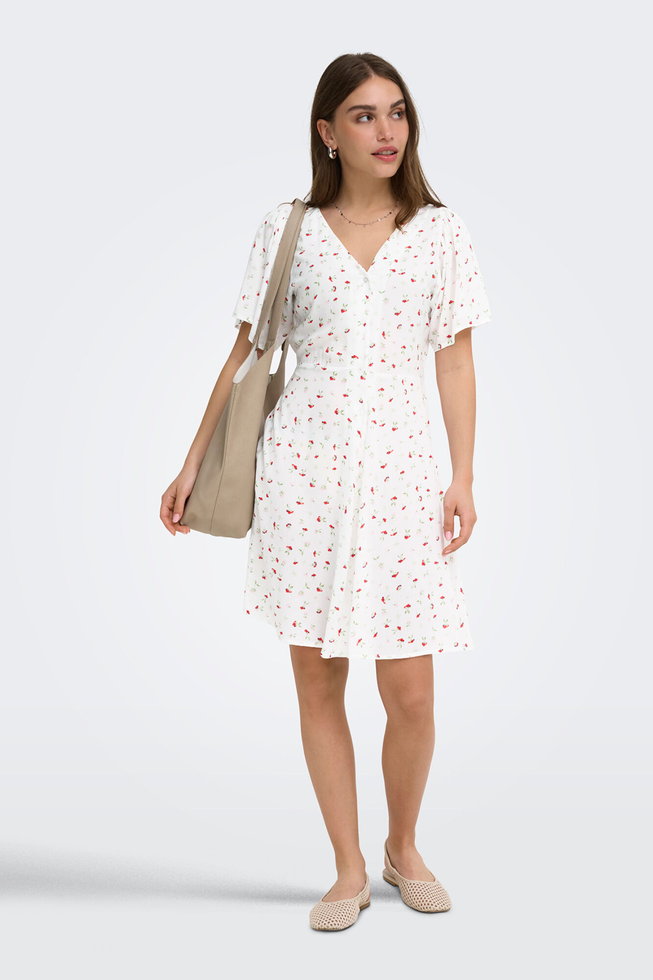 Only Vestido corto manga corta