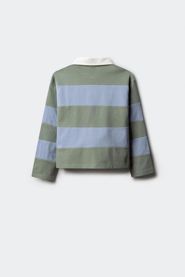 Springfield Kids Prugasta polo majica za devojčice Zelena