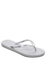 Roxy Chanclas tiras logo met&aacute;lico gris