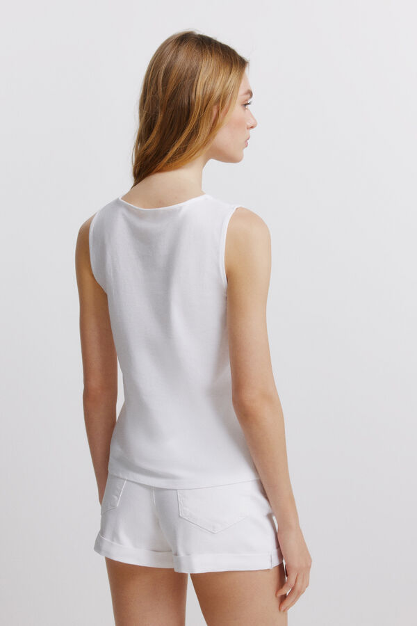 Springfield Majica sa bretelama i vezom Bela