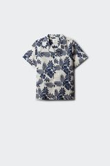 Springfield Kids Plava cvetna ko&scaron;ulja kratkih rukava za dečake Bež