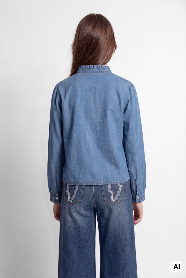 Springfield Kids Devojčija teksas bluza Plava