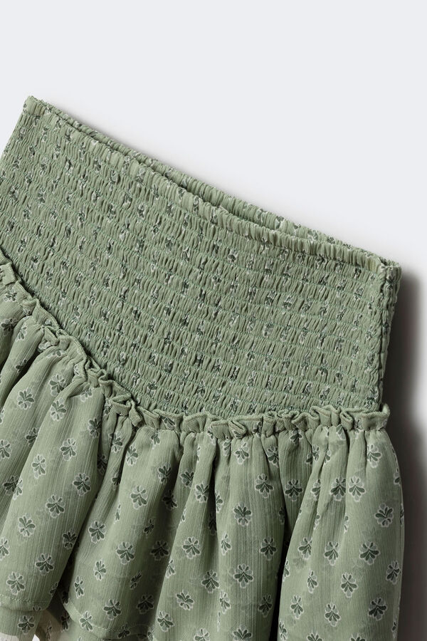 Springfield Kids Kratka suknja sa karnerima za devojčice Zelena