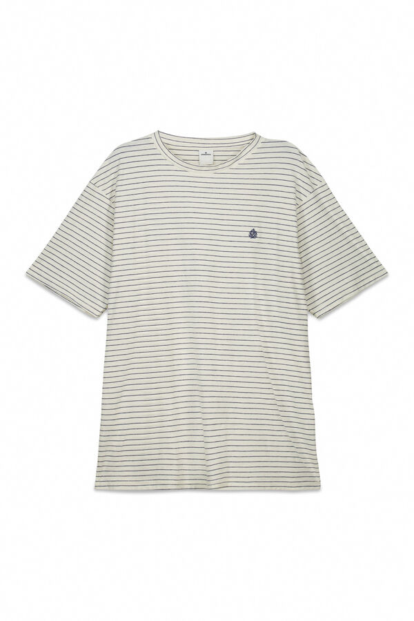 Springfield Prugasta osnovna majica Bež