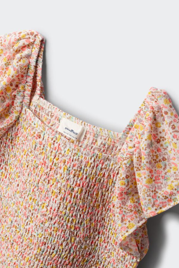 Springfield Kids Top sa cvetnim dezenom za devojčice Bež