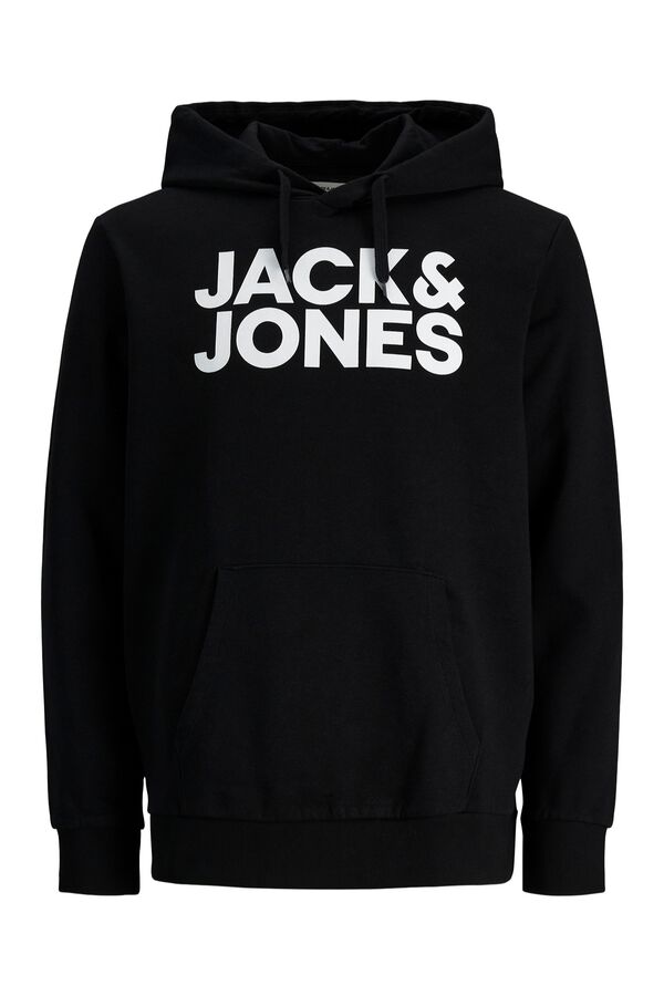 Jack & Jones Log&oacute;s kapucnis pul&oacute;ver fekete