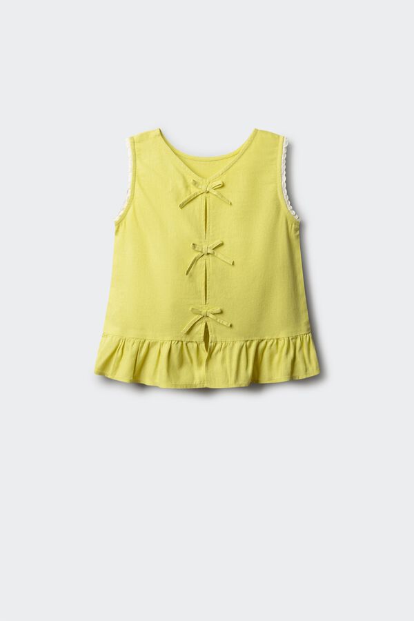 Springfield Kids Top od lana sa ma&scaron;nama za devojčice Žuta