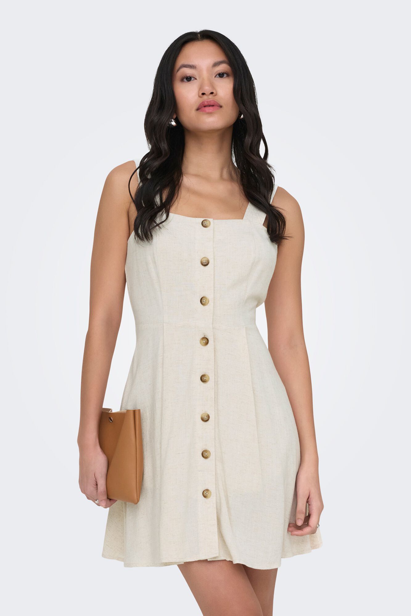 Only Vestido curto de linho