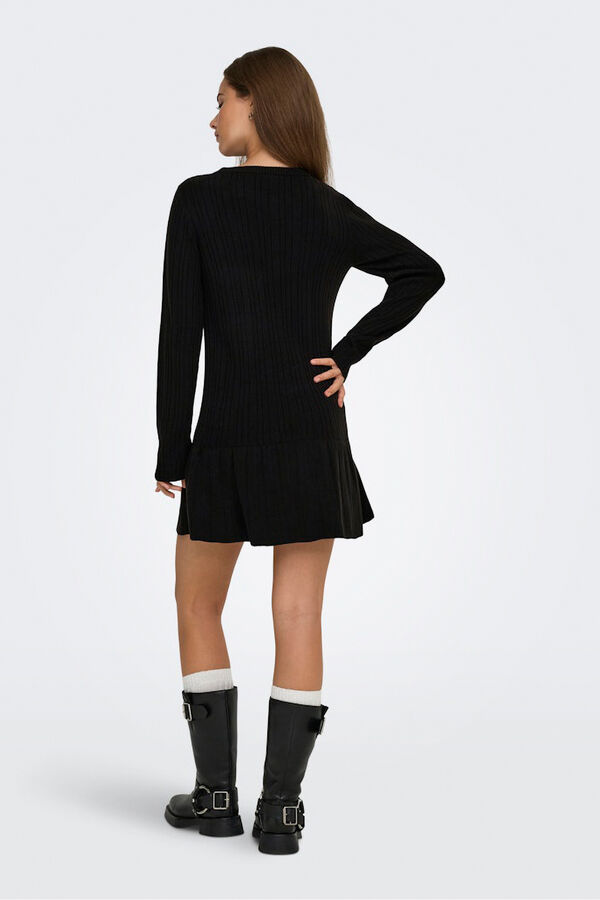 Only Vestido curto com folho preto