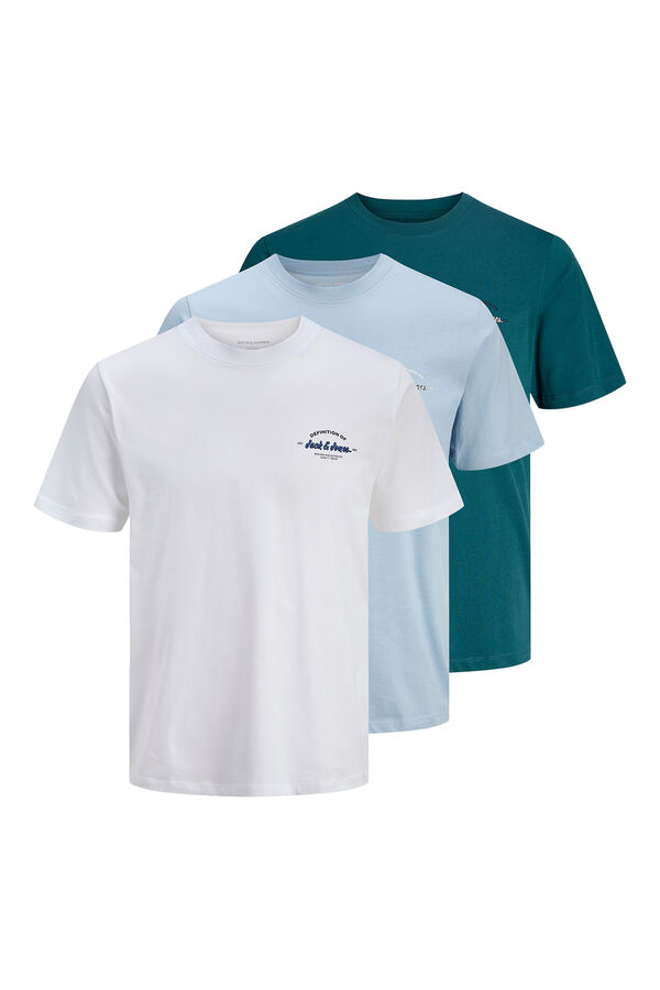 Jack & Jones Pack 3 camisetas b&aacute;sicas azul