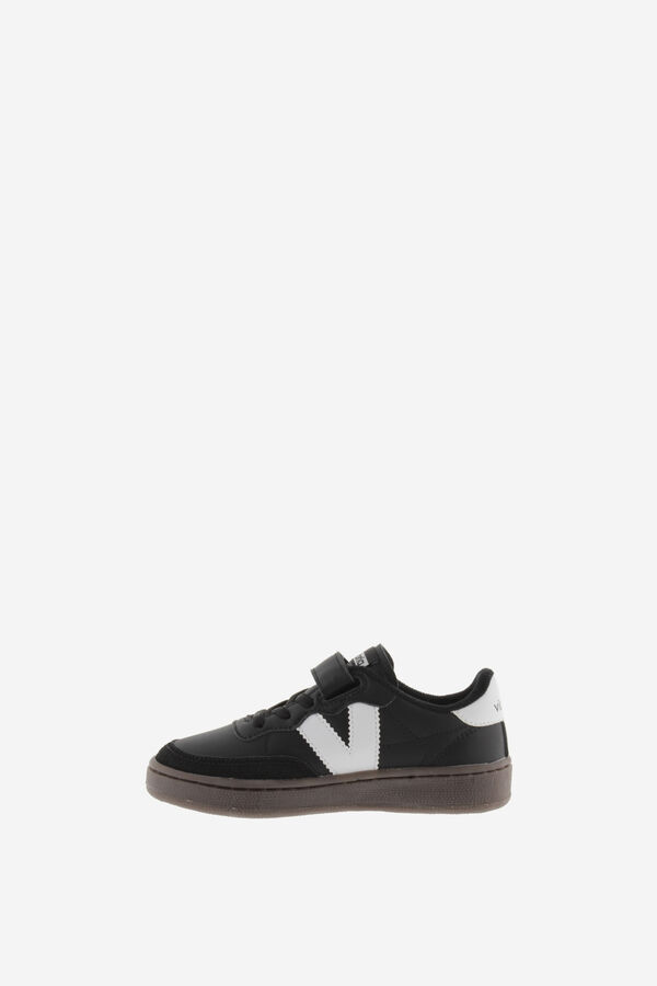 Victoria Zapatillas efecto piel contraste negro