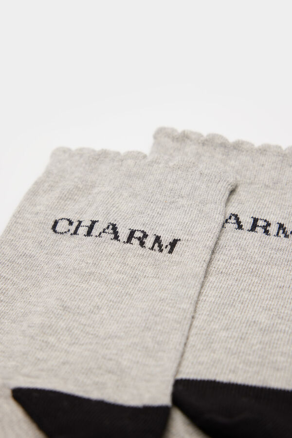 Springfield Socken Aufschrift Grau