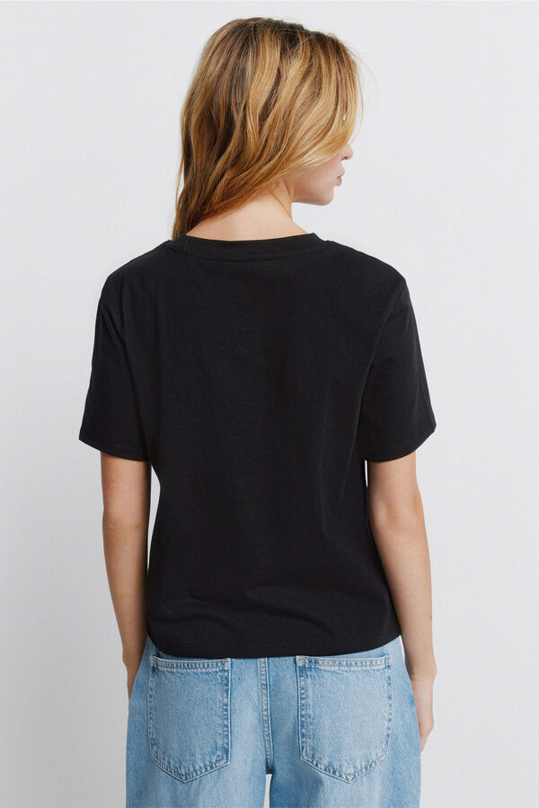 Springfield Cotton basic T-shirt black