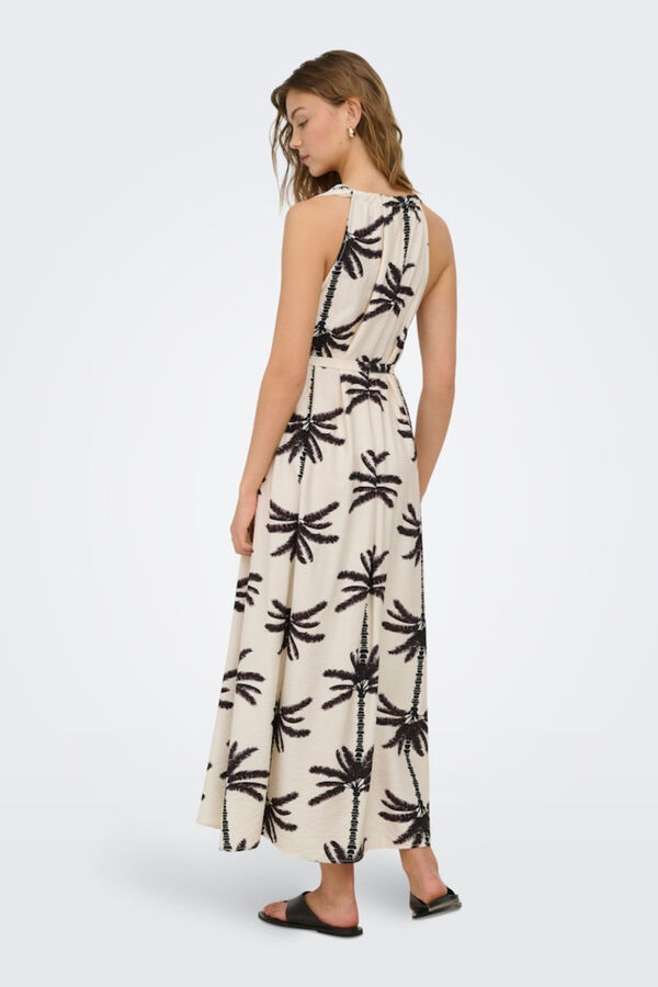 Only Vestido largo cuello en V blanco