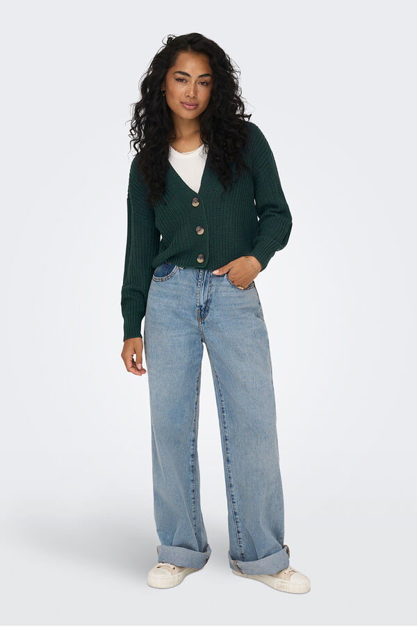 Only C&aacute;rdigan cierre de botones gris