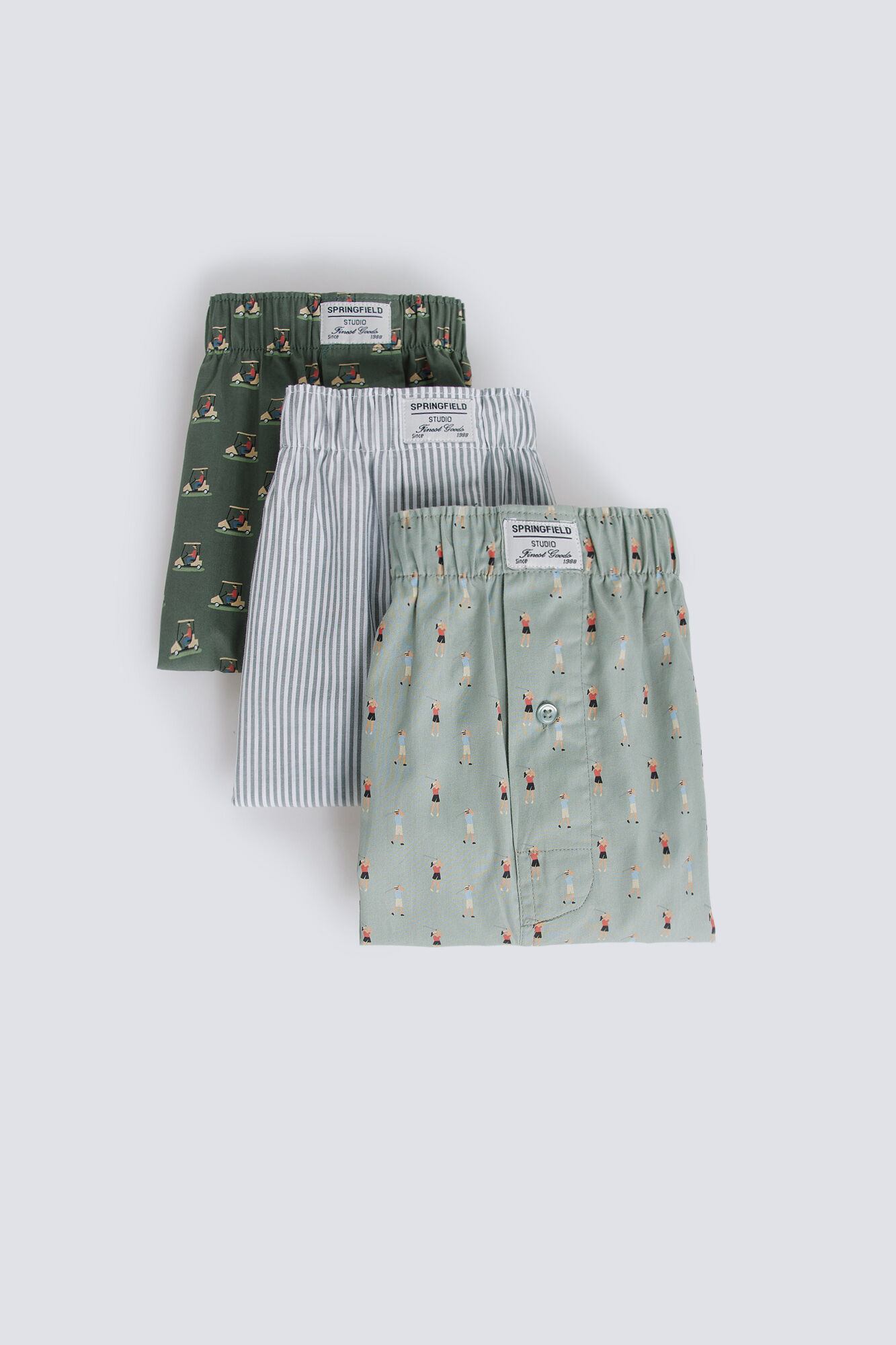 Springfield Pack 3 calzoncillos estampado retro