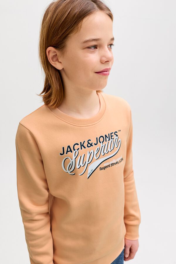 Jack & Jones Junior Sudadera logo grande naranja